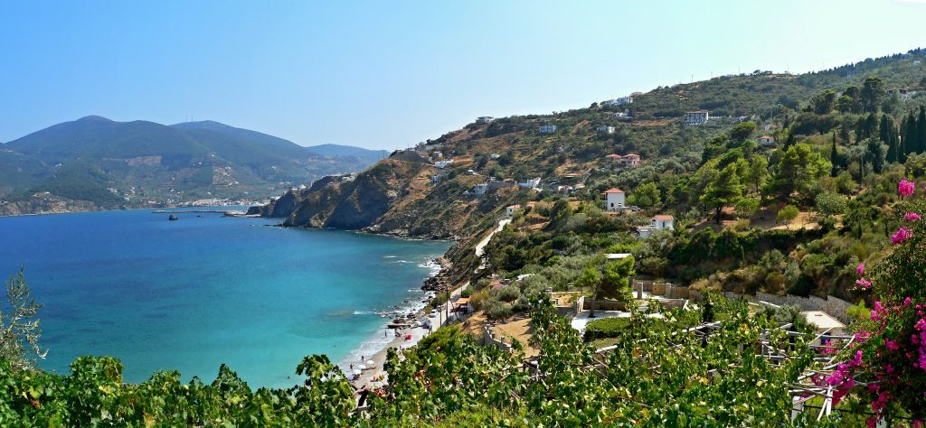 Greece-panoramic,View,Of,The,Seashore,Near,Town,Skopelos,On,Skopelos