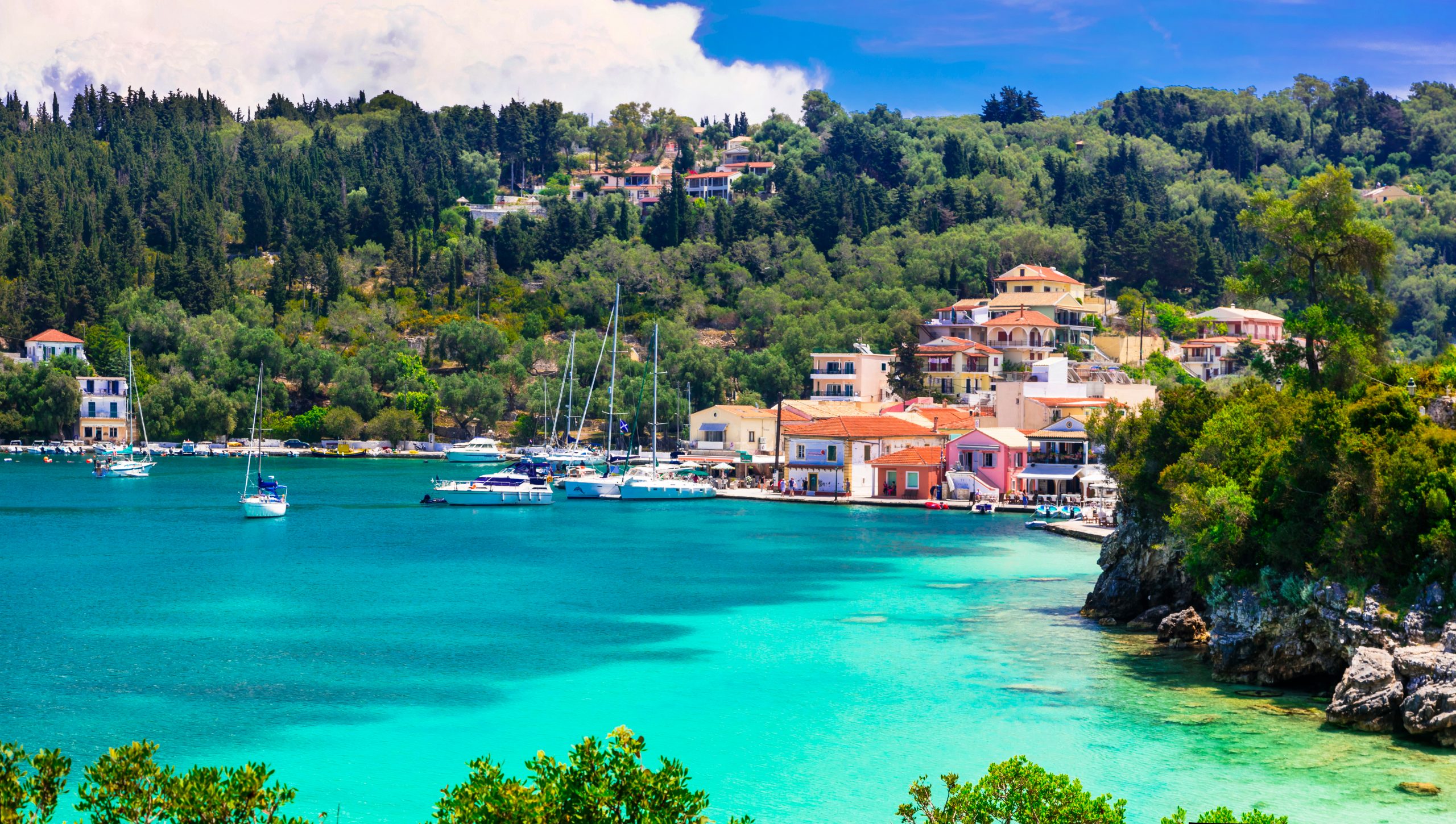 Beautiful,Greek,Ionian,Islands,-,Paxos,,View,Of,Lakka,Village